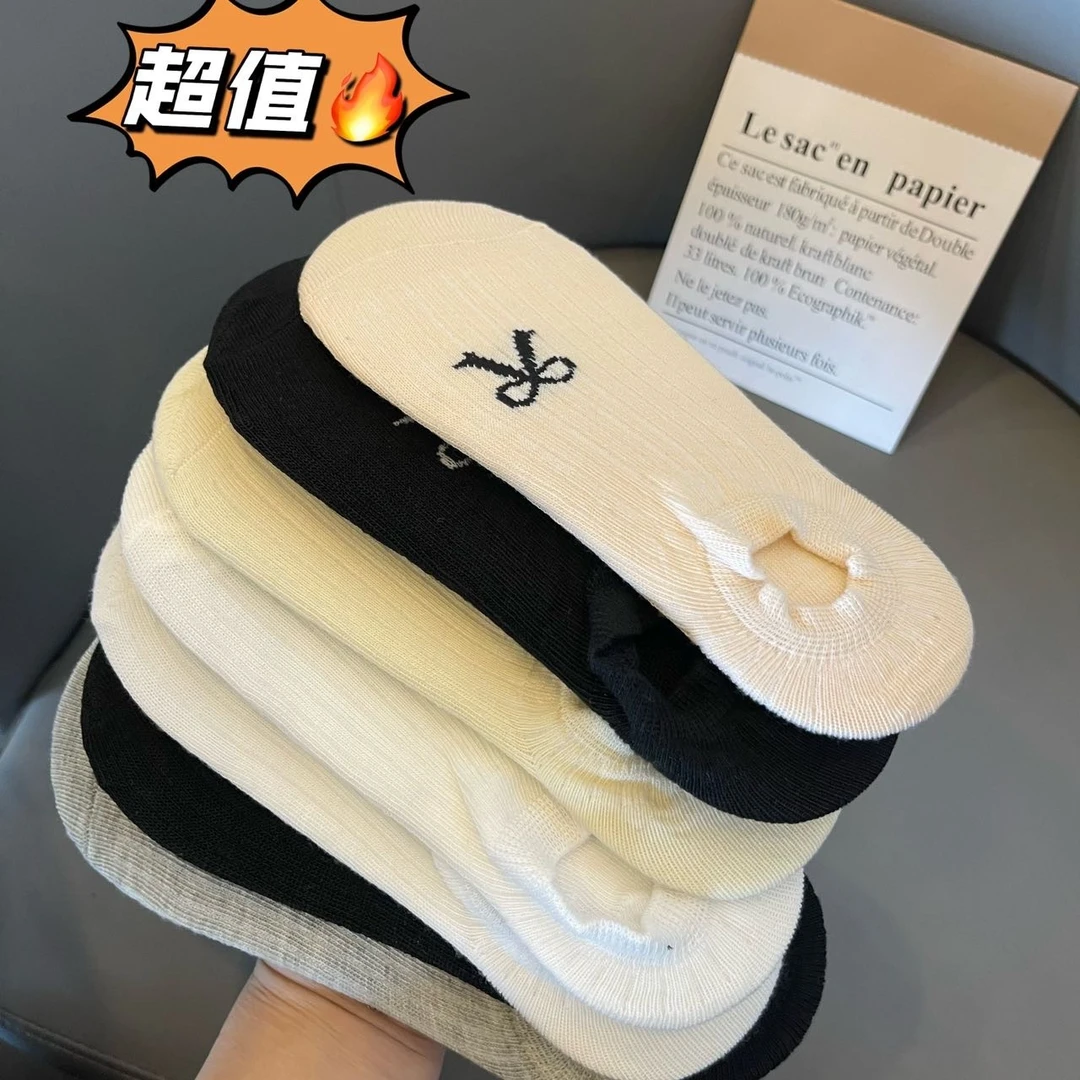 船袜女防滑不掉跟蝴蝶结袜子女士船袜夏季薄款袜子女款隐形不掉跟