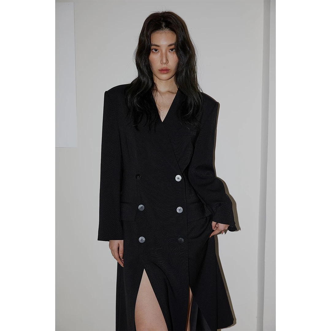 晶咕黑标JG西装长裙连衣裙女春夏法式气质温柔风JGTM202302013