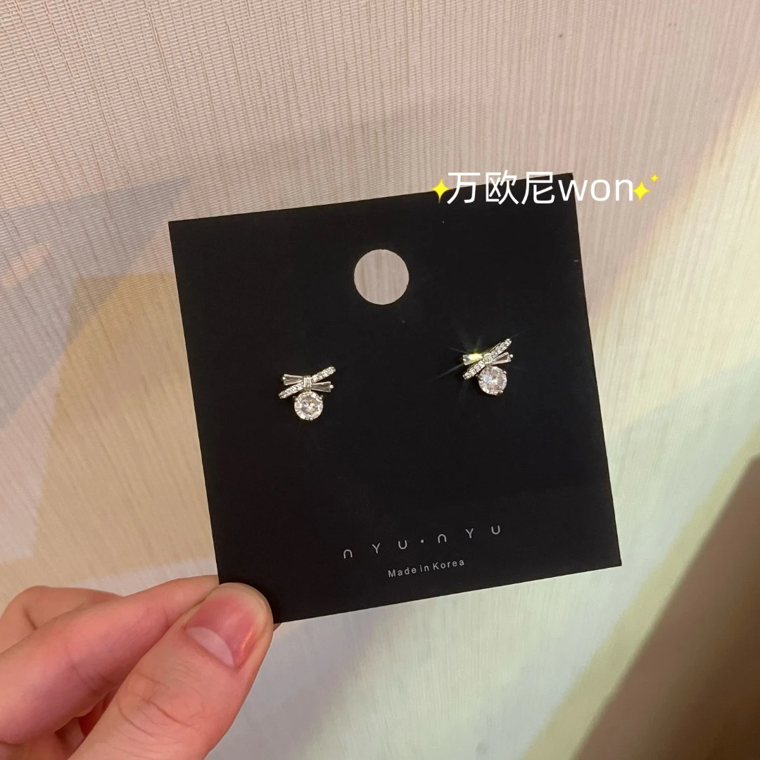 925银合成锆石耳饰 CHANGE x 迷你蜻蜓耳钉少女小众简约 主E336