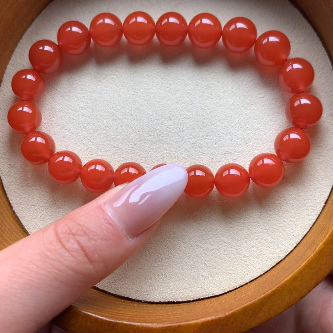 南红玛瑙未镶嵌保山天然原矿南红9mm+手串