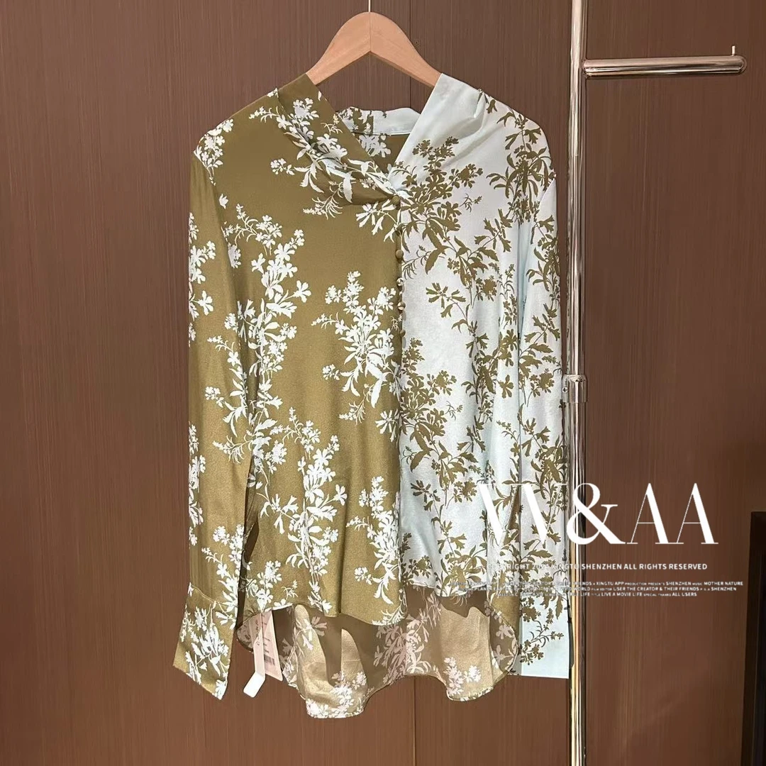 VV&AA 春秋新款时尚气质百搭独特设计感中长款衬衫 YB3982