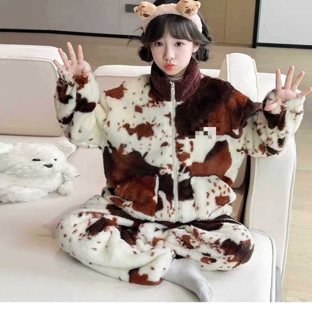 545男女童同款毛毛软糯家居服套装【南一靠二中