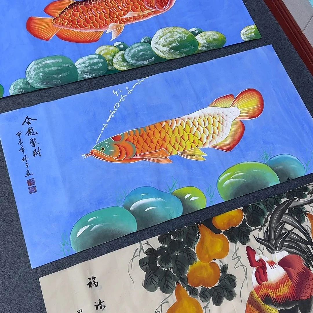 国画尺寸50X100手绘作品