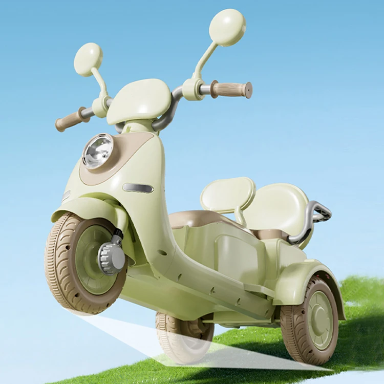 儿童电动摩托车男女孩可坐人双人宝宝电瓶车小孩三轮车遥控玩具车