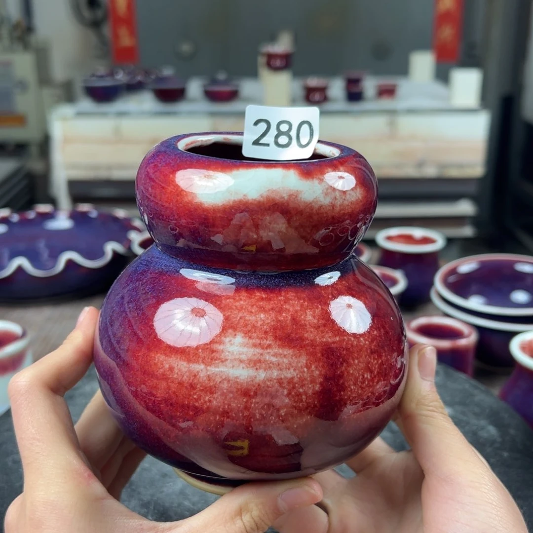 瓷片微瑕葫芦罐玉石釉