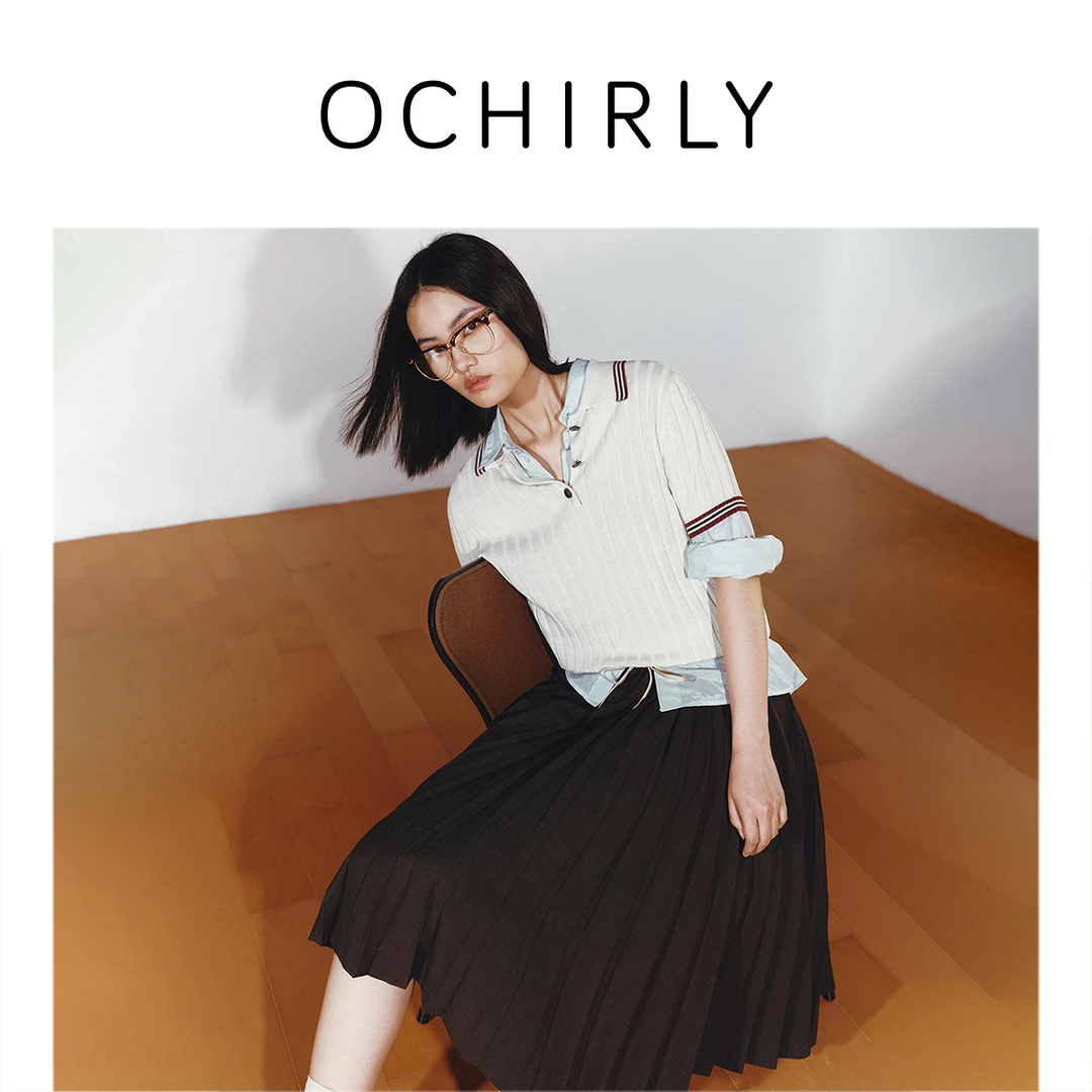 【商场同款】OCHIRLY欧时力抽绳百褶半身裙大摆伞裙a字中裙25夏新款