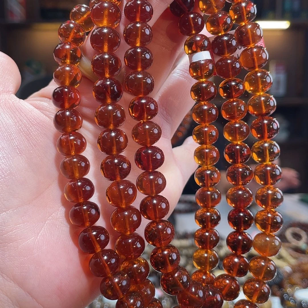 琥珀未镶嵌手链10m血