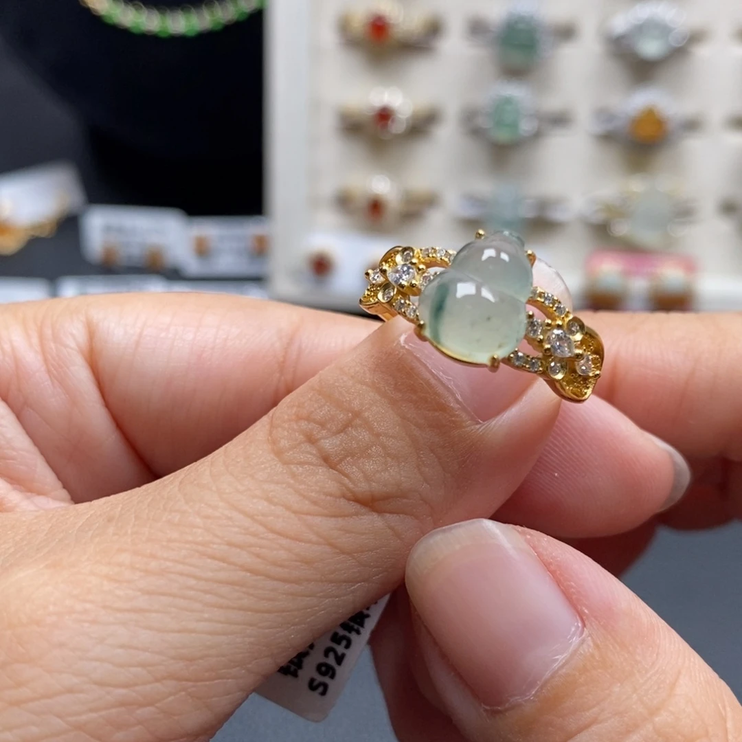 翡翠银S925镶嵌戒指