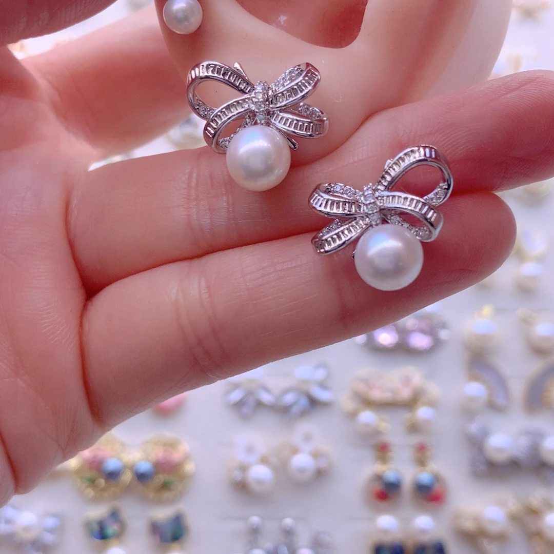 淡水珍珠合金耳饰