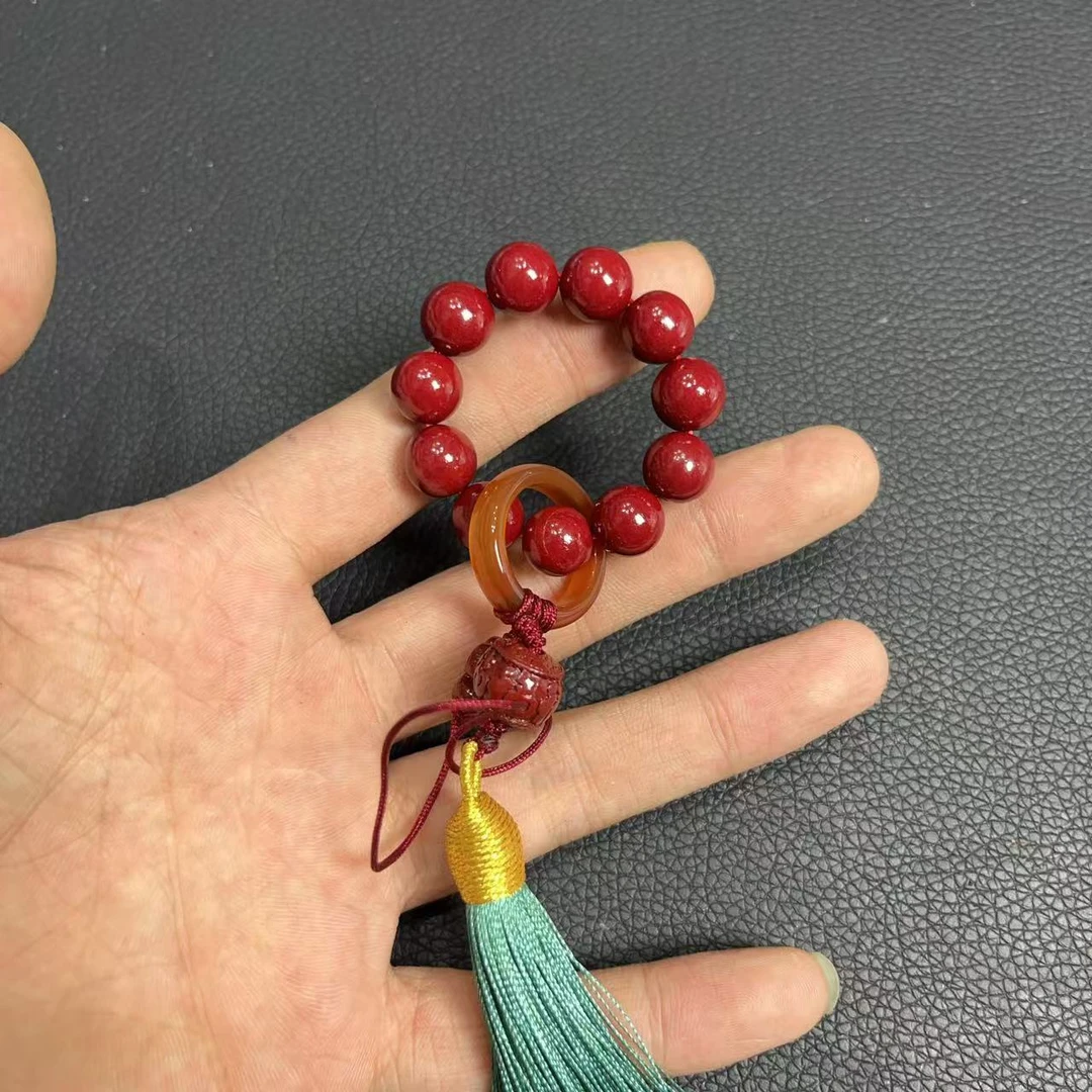 含辰砂工艺品天然朱砂手机链 A177—多样性发