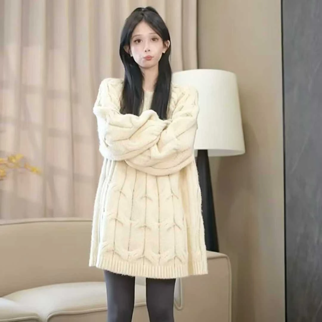 孕妇套装2025韩系简约慵懒风毛衣麻花针织冬季新款宽松百搭保暖