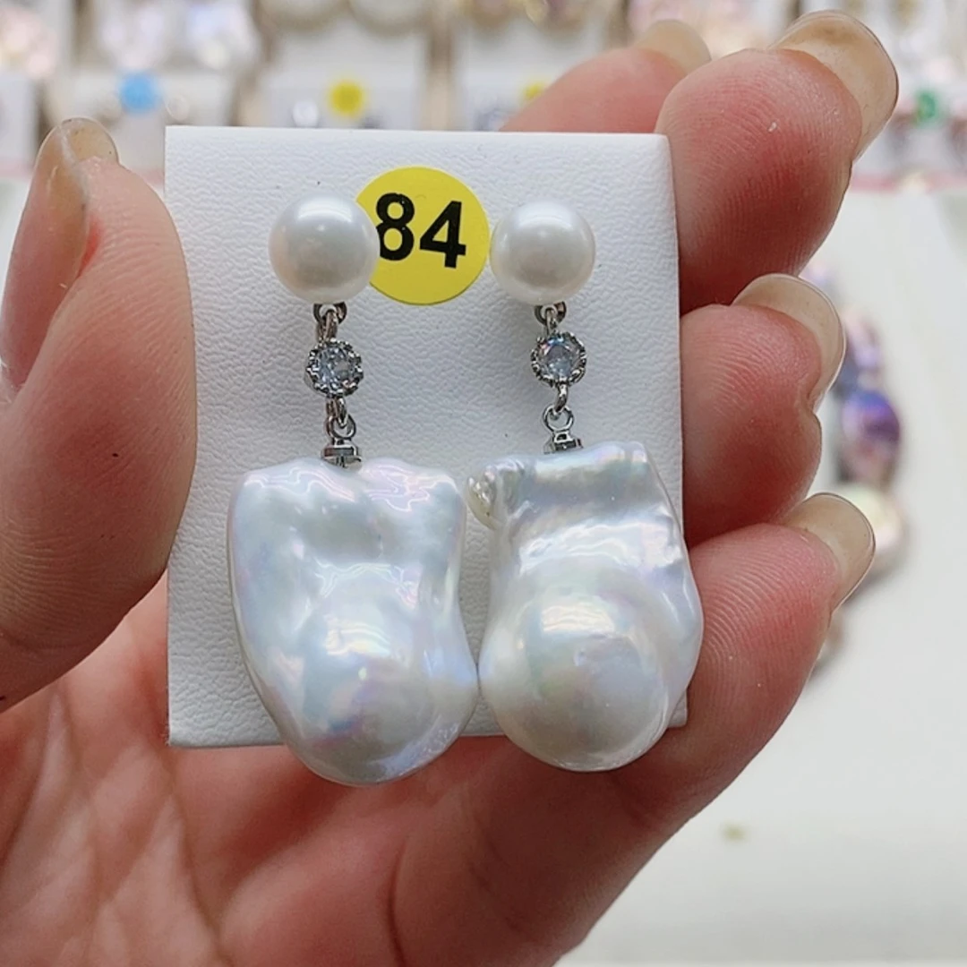 【闪购商品】淡水珍珠耳饰银S925镶嵌