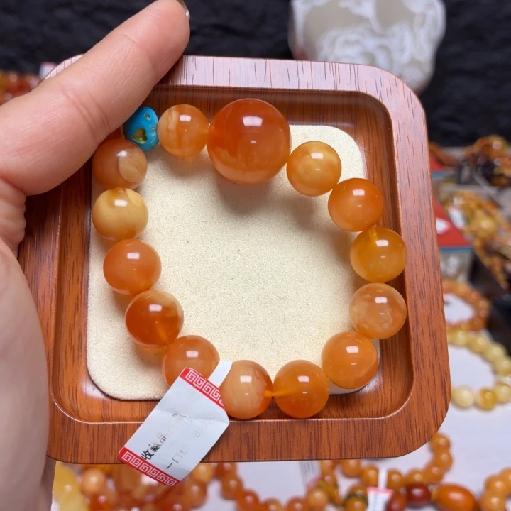 饺***7蜜蜡未镶嵌手链手串