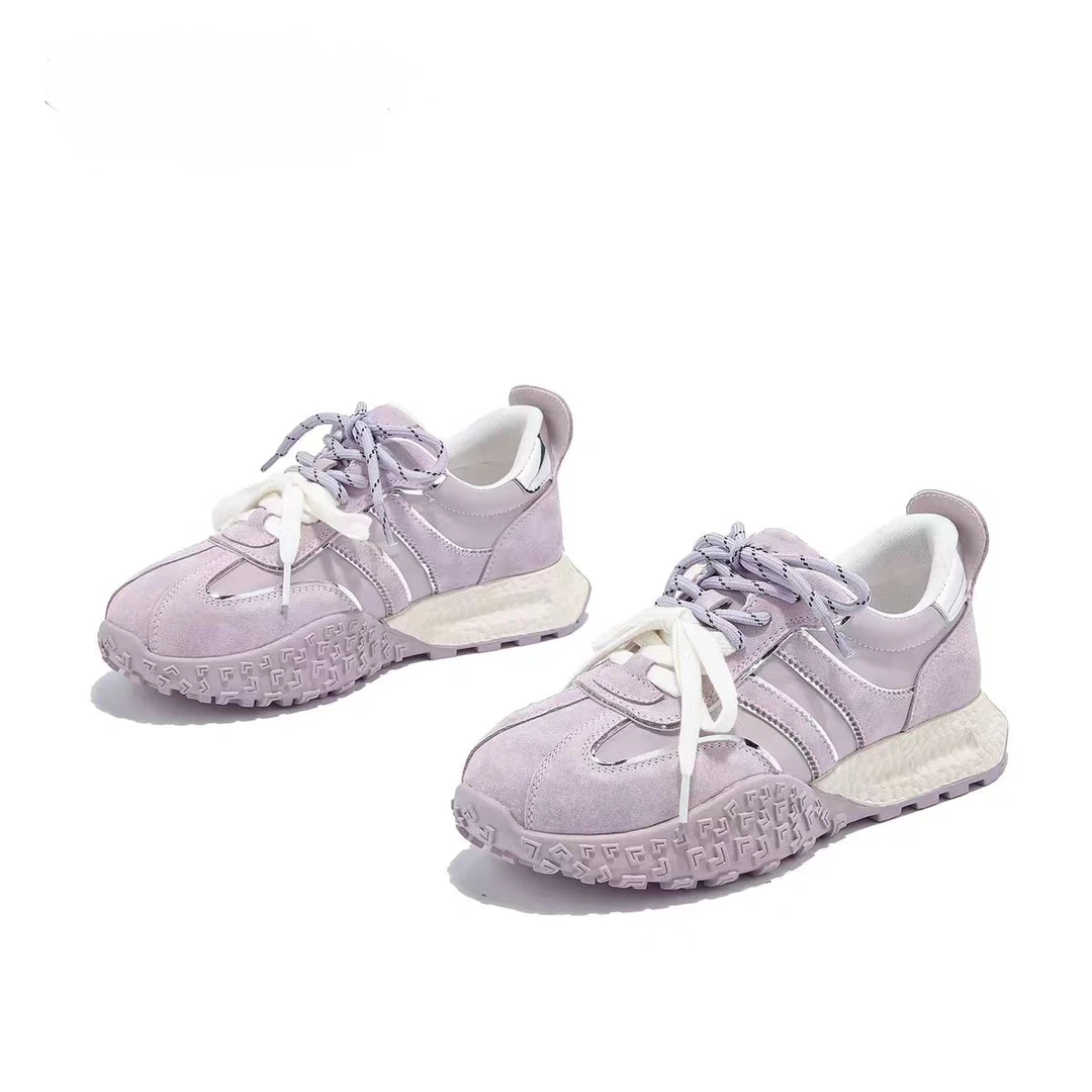 厚底德训鞋女款2025年新款系带时尚休闲阿甘鞋运动鞋百搭德训鞋