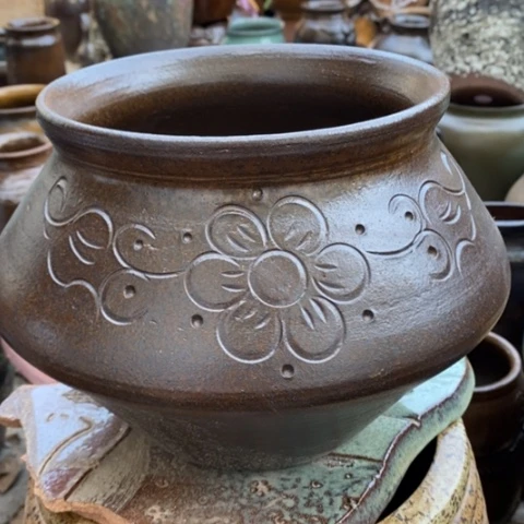 【闪购商品】紫砂花盆高19口19手工