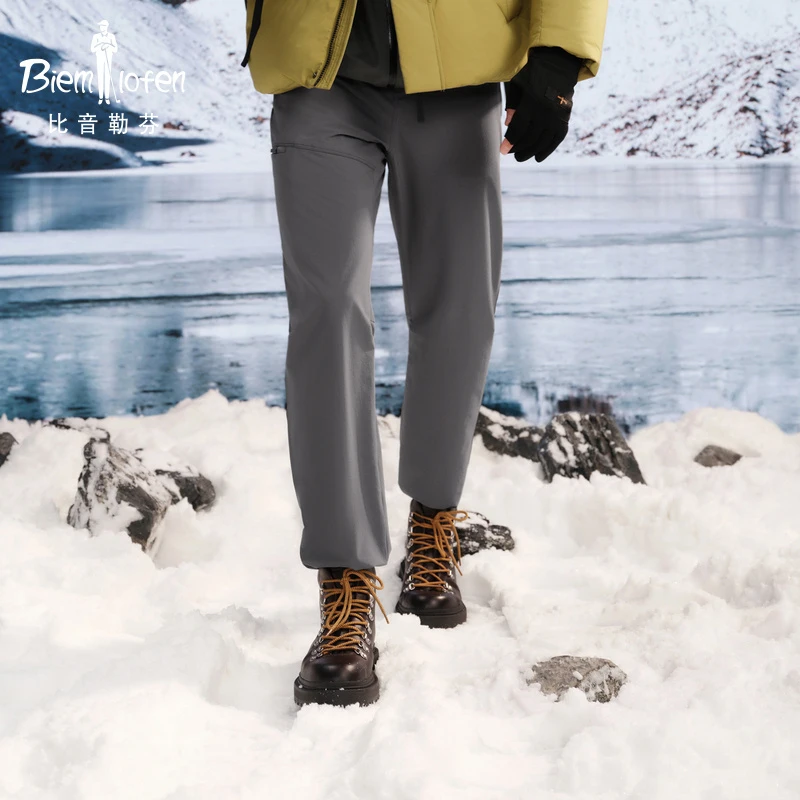【斜纹登山布】比音勒芬2025秋季新款男士长裤户外运动弹力休闲裤