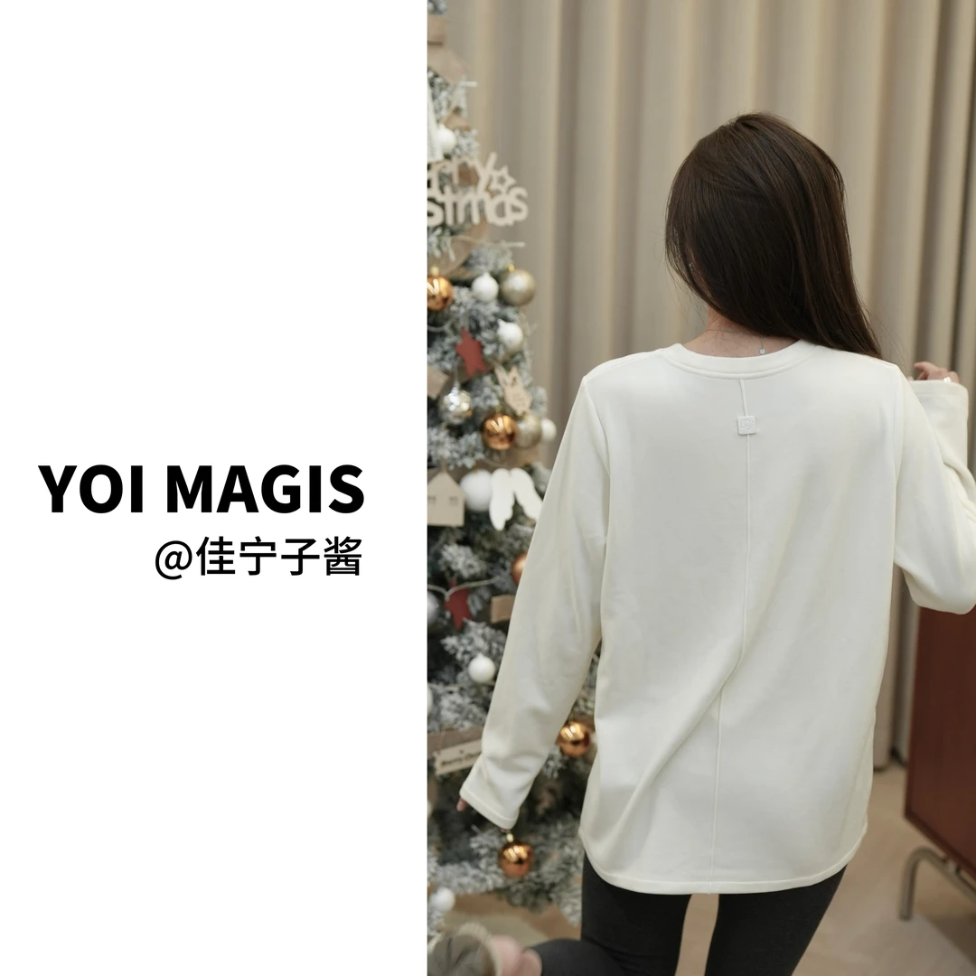 YOI MAGIS【简单主义-白】真德绒打底衫内搭宽松大版T恤长袖上衣