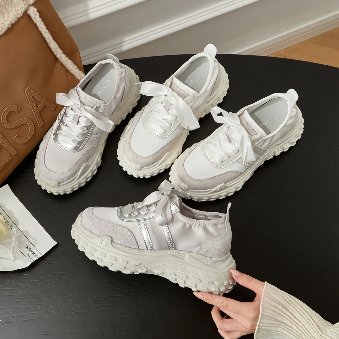 内增高7.5cm时尚德训鞋女2025新款百搭运动鞋透气休闲厚底女鞋