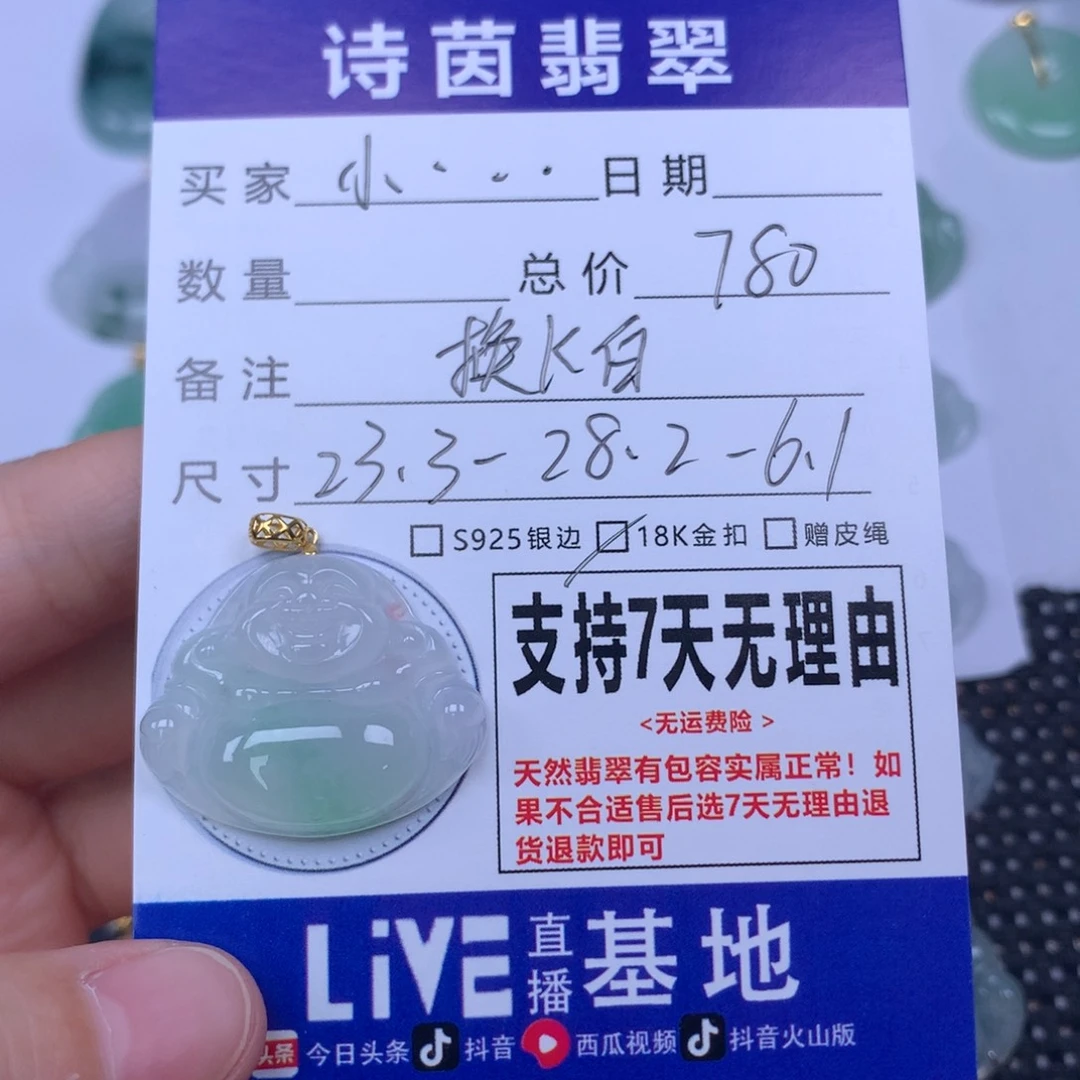 小***乖翡翠未镶嵌颈饰天然