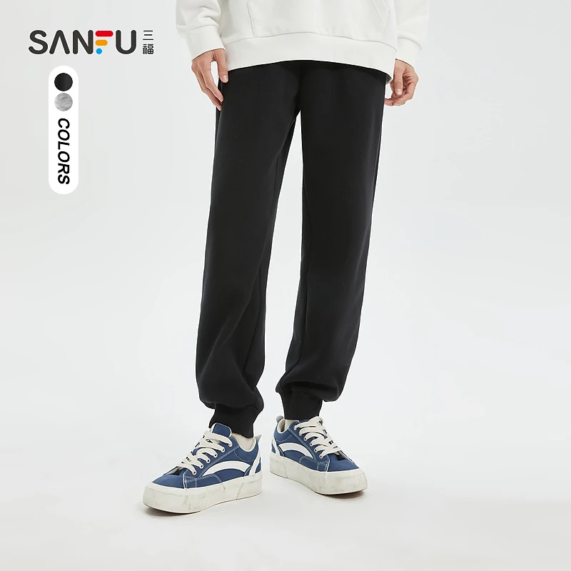 三福2024秋季城市机能男女都市休闲裤卫裤简约宽松净版长裤477650