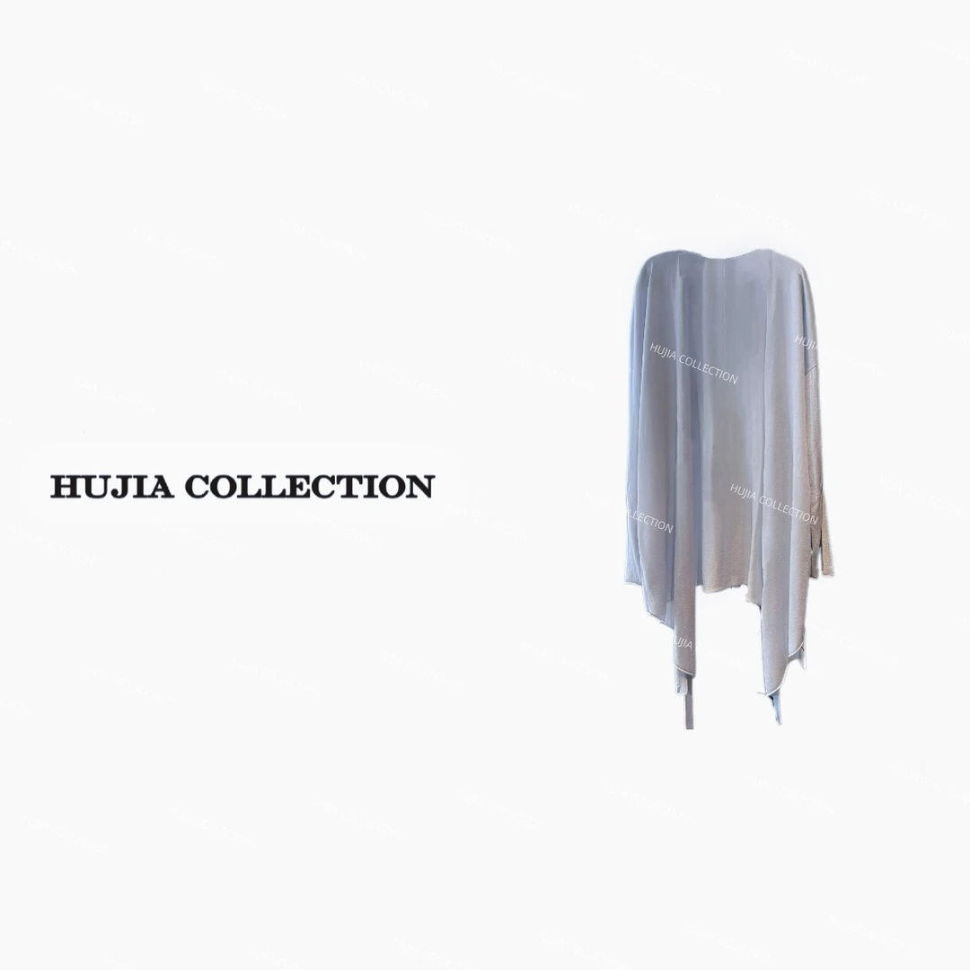 HUJIA 胡嘉丨"白玉兰"百搭时尚不规则下摆复古风上衣紫10016