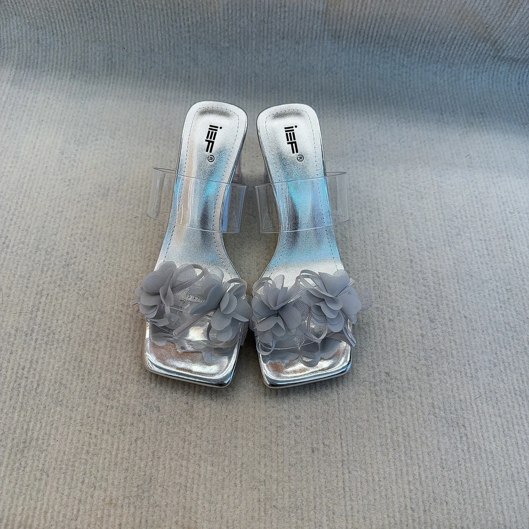 IEF/爱依服2025新款夏季女方头粗跟拖鞋