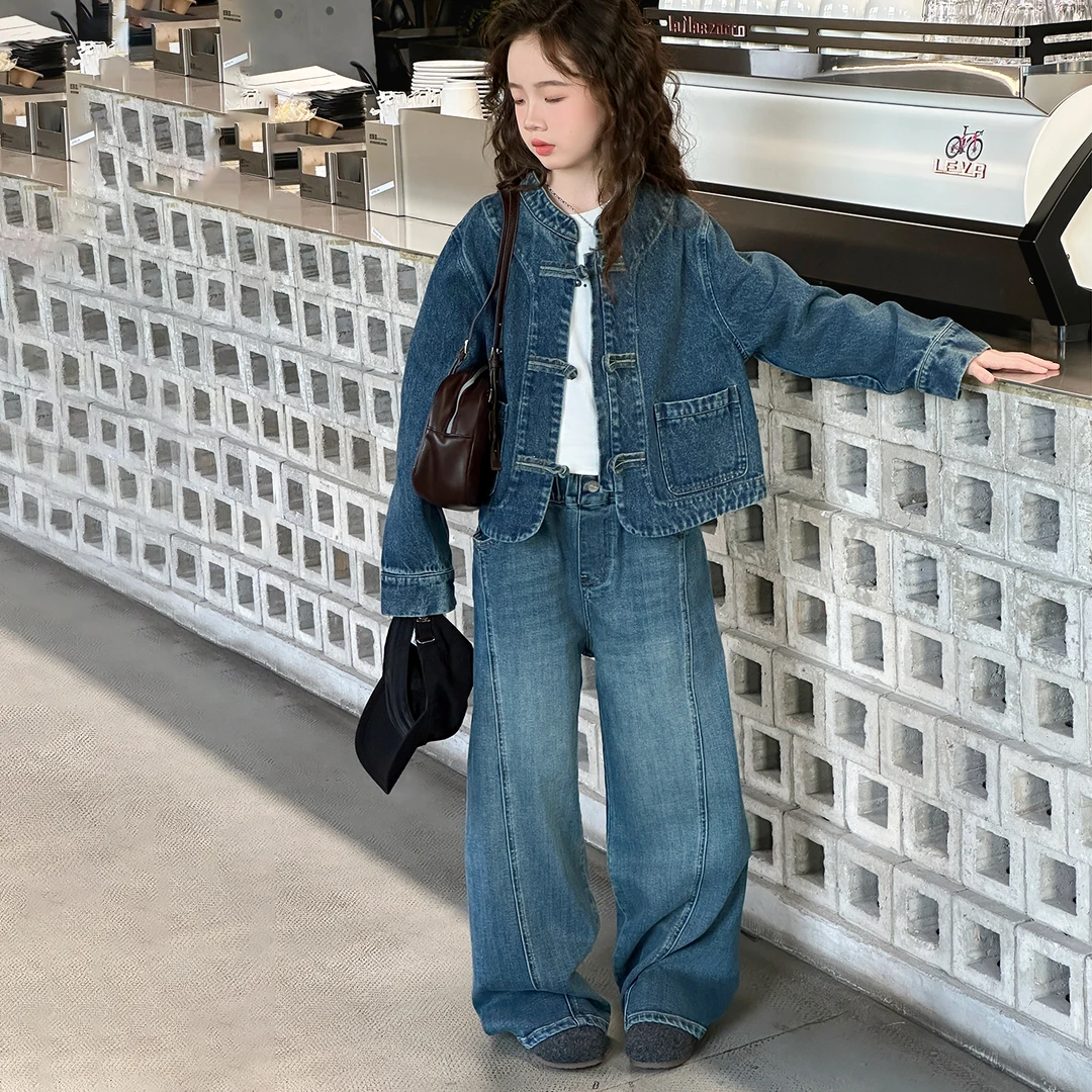 简约潮牌店铺儿童服装2025年新款衣服女童装秋装套装6-12岁高级感