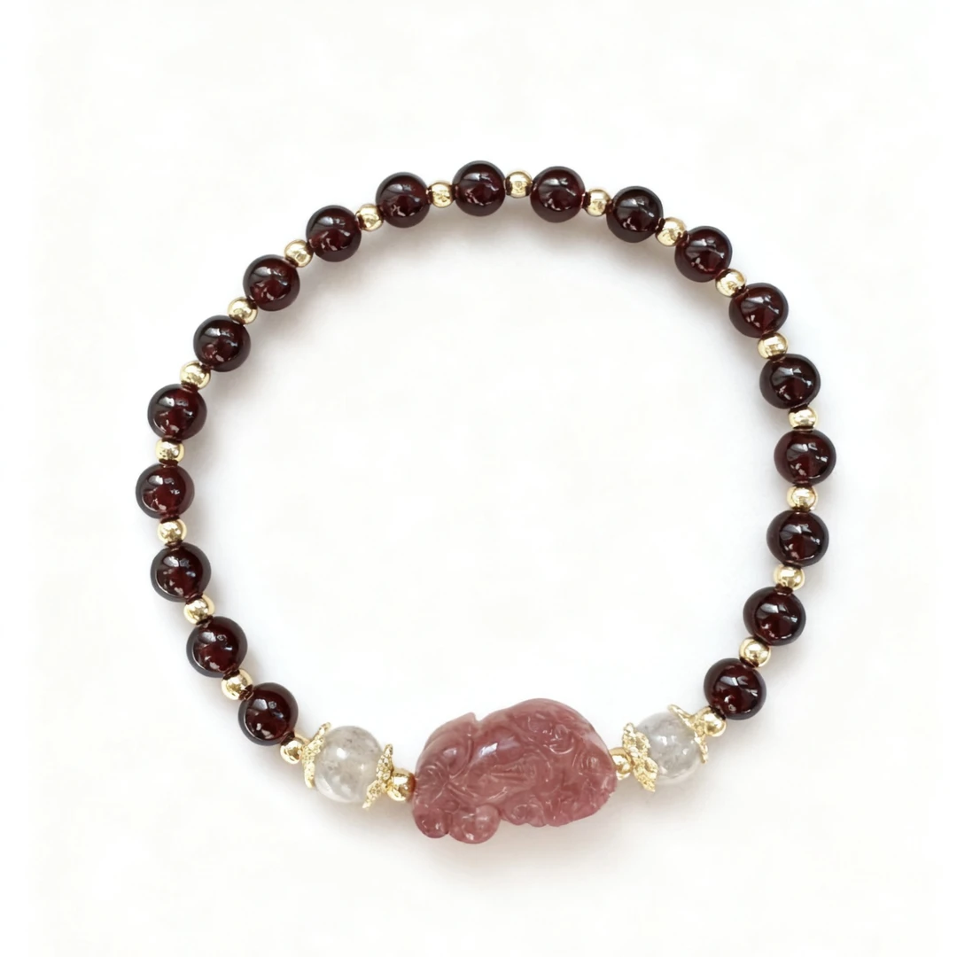 时见【红韵招财】See Time天然石榴石5.5原创手串