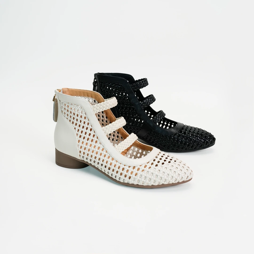 3厘米/高帮洞洞手工靴编织镂空真皮时尚夏季透气真皮粗跟春夏