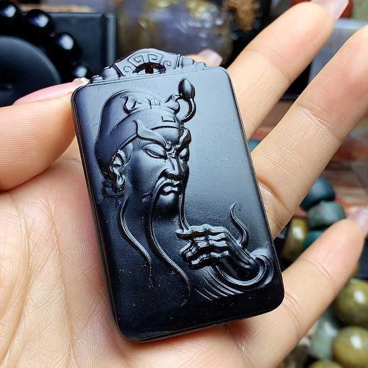 硅化玉未镶嵌吊坠(不含链)精品关公