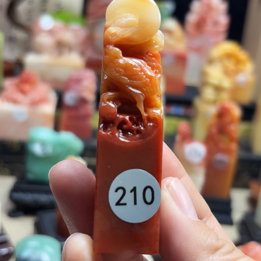 寿山石印石仙鹤延年