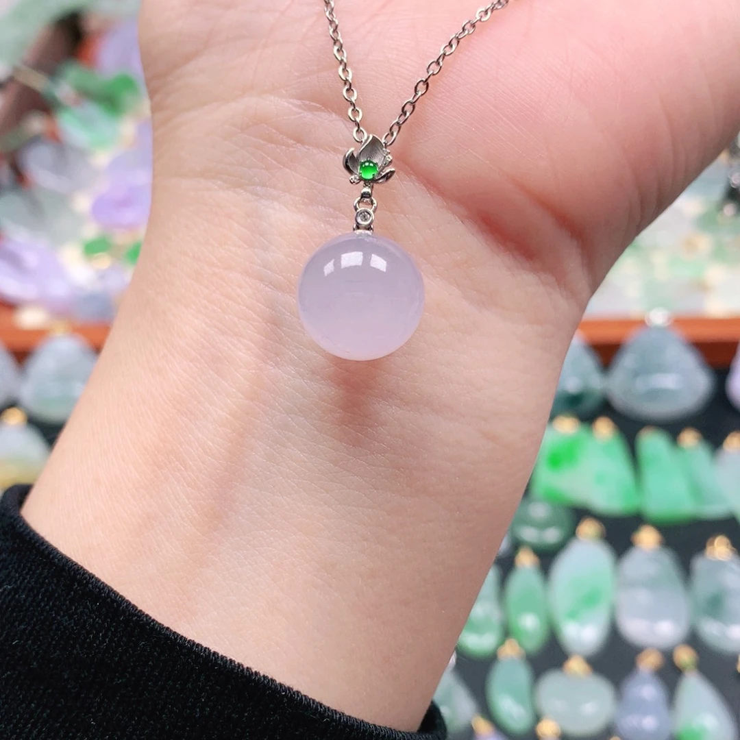 吊坠(不含链)18K金镶嵌翡翠