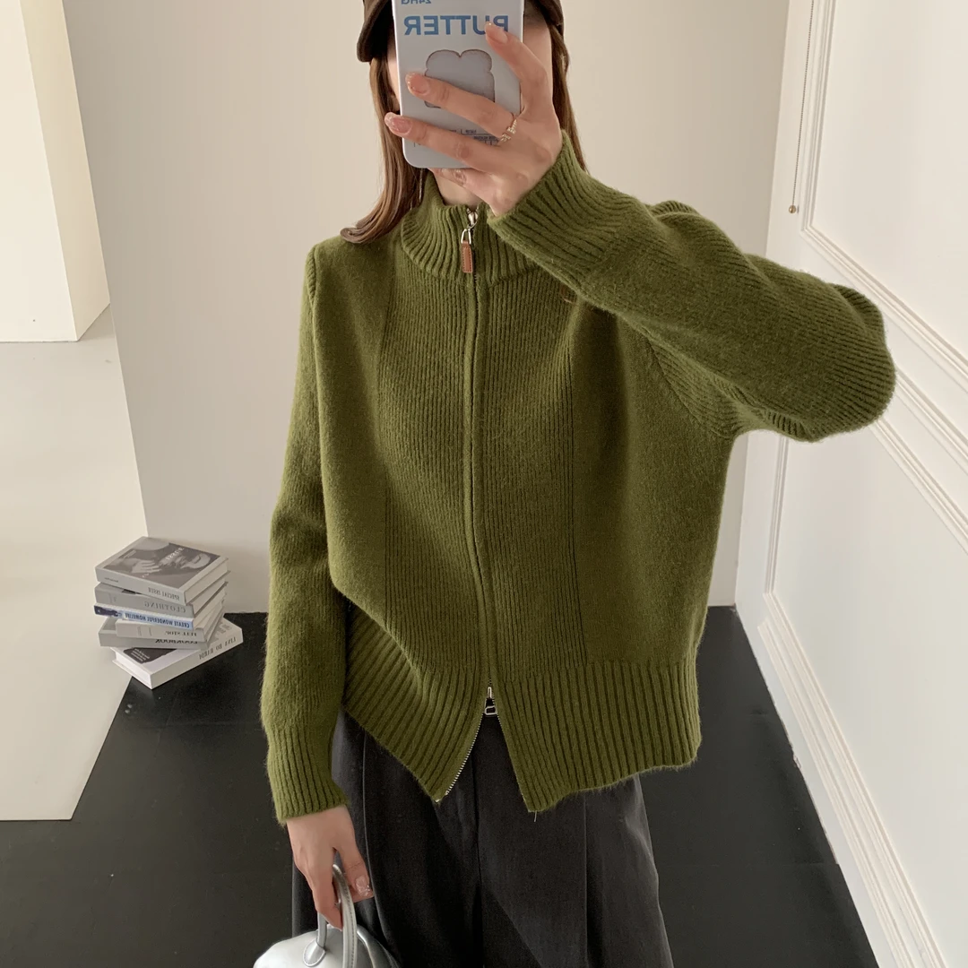 3447【鱼骨线】软糯慵懒温柔风高级感针织毛衣开衫外套百搭时尚