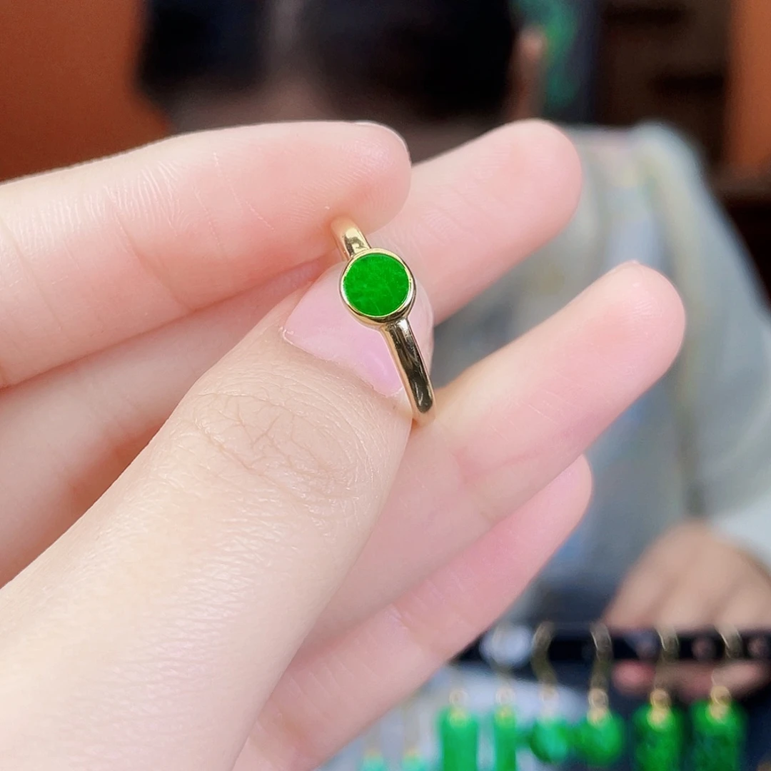 翡翠银S925镶嵌耳饰