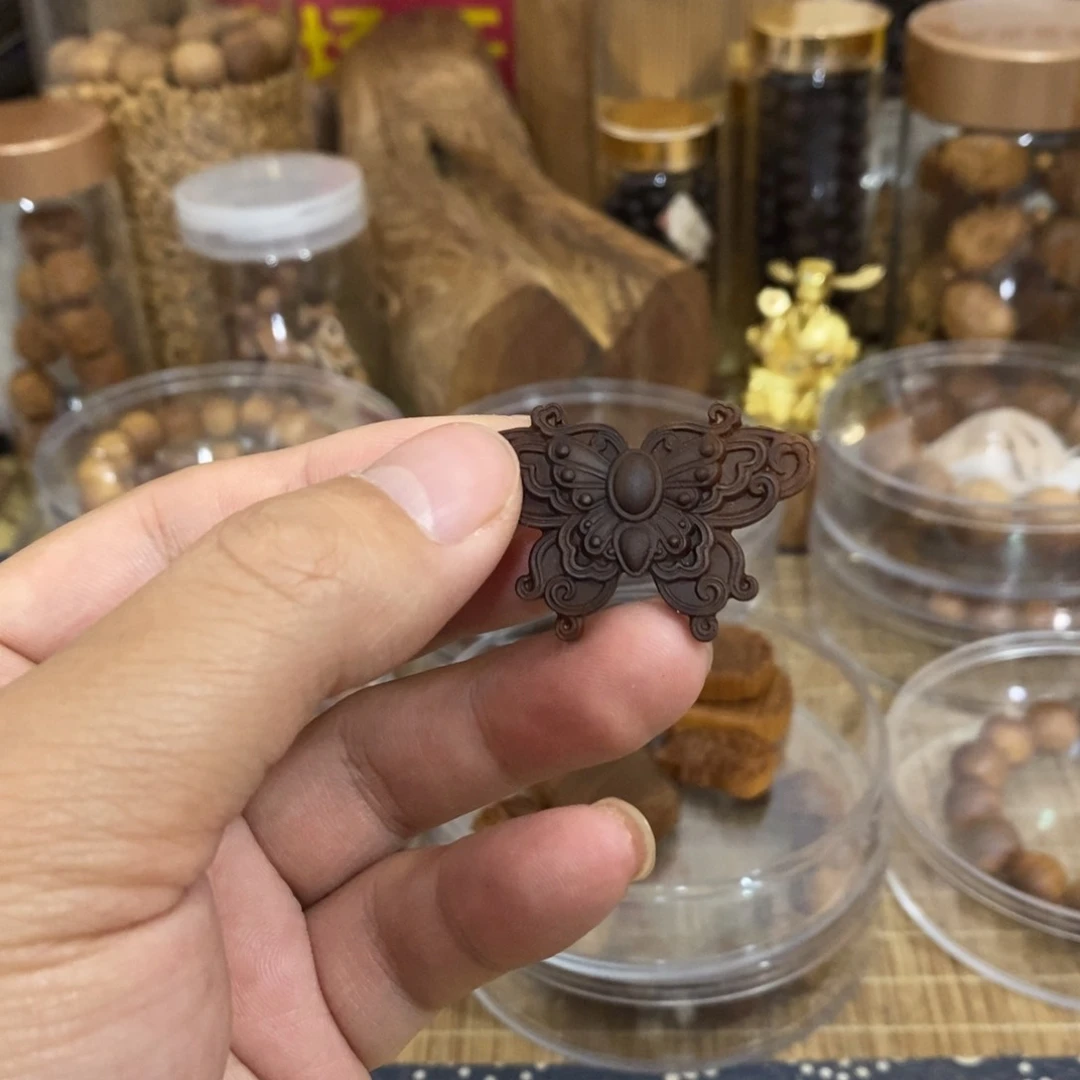 檀香木手串/手链大****烨蝴蝶吊坠