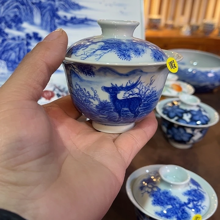 錡镇堂手工手绘盖碗