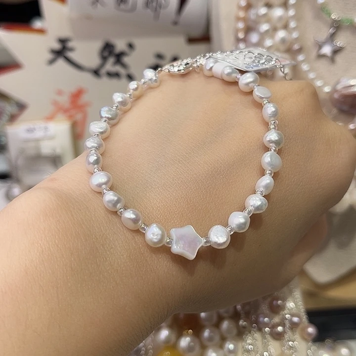 淡水珍珠手绳合金