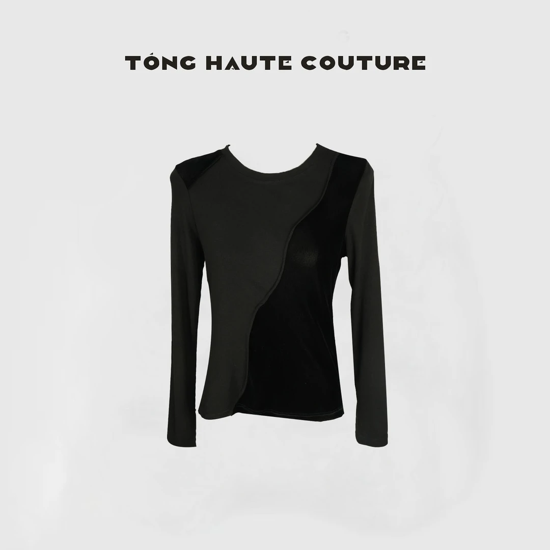 【沐光】秋上新高级感定制面料丝绒百搭上衣 YY584