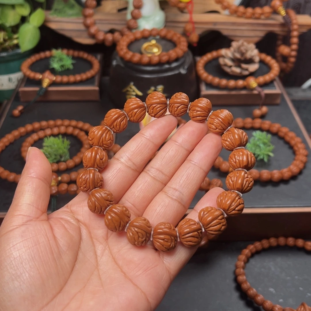 吊坠桃核凤羽手串15