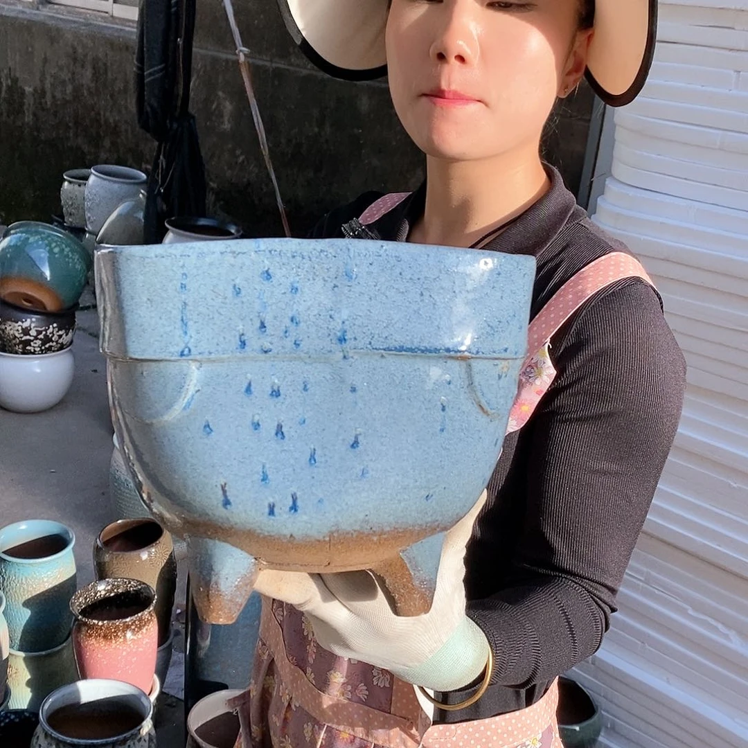 紫砂花盆瑕疵口23高20