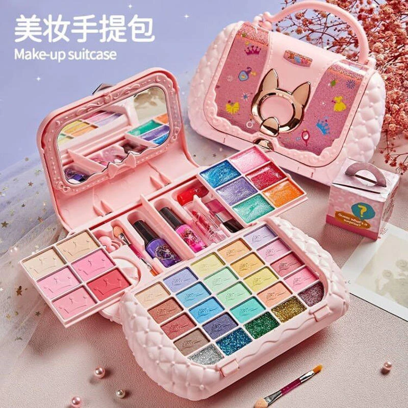 儿童化妆品套装可水洗彩妆玩具手提包小公主女孩过家家生日礼物