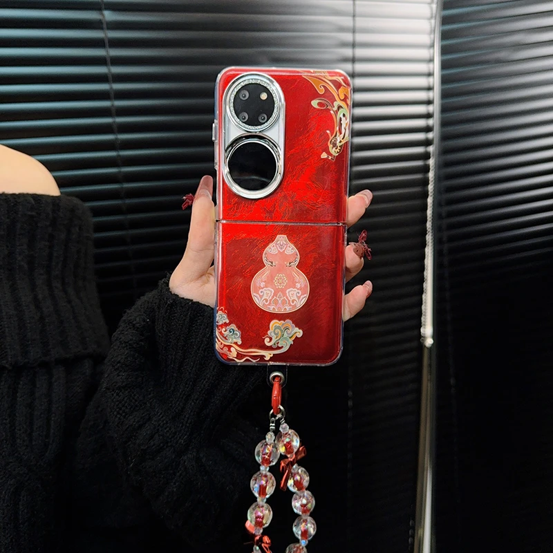 适用华为p50pocket手机壳新款pocket2套pockets国风葫芦ins福禄女