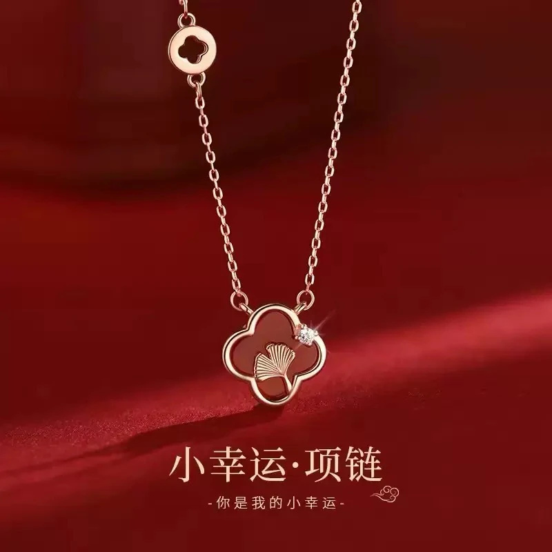 链子925银 925镀银四叶草项链时尚项链四叶草项链本命年项链