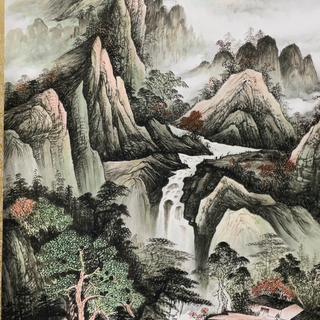 国画手绘带装裱和运险w