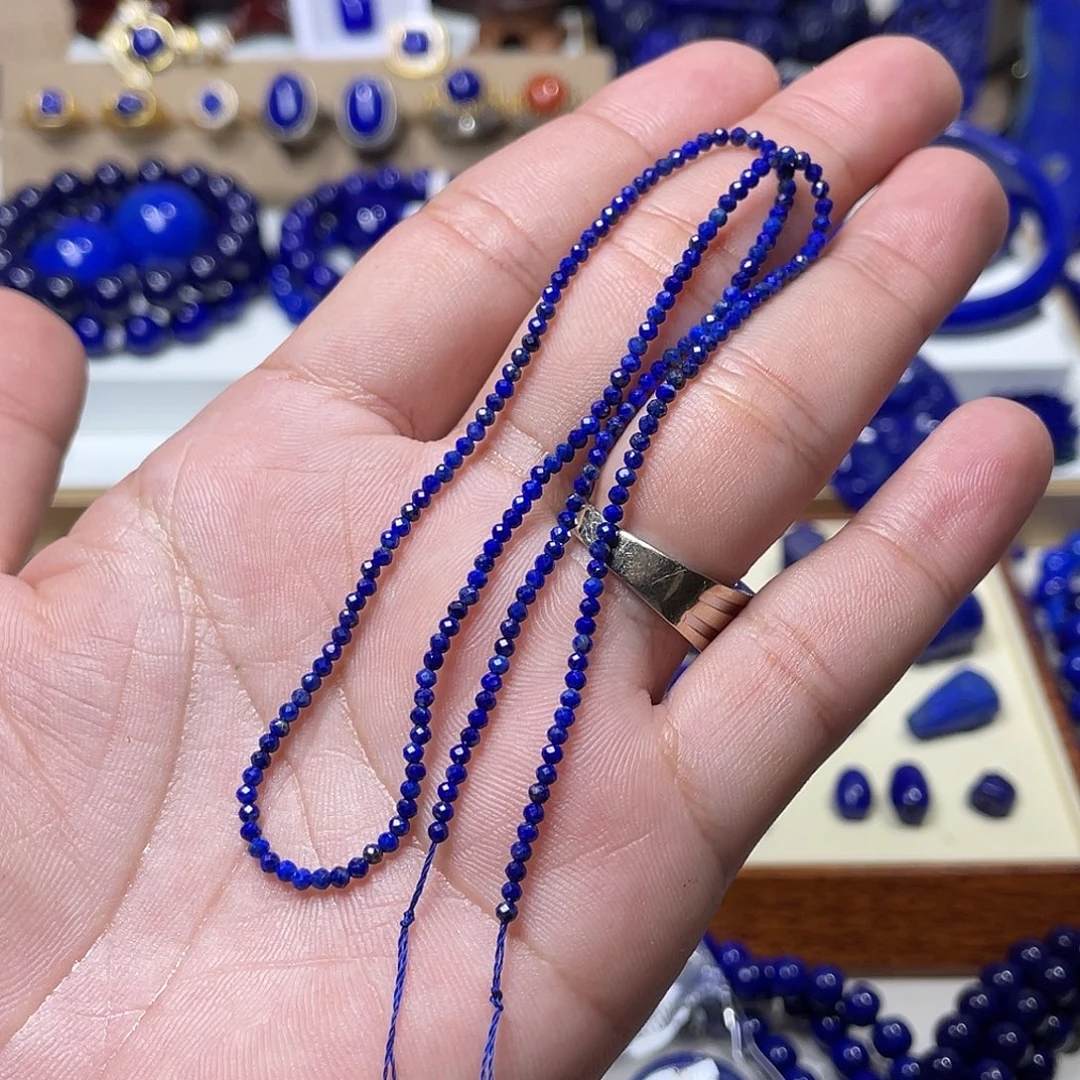 佳***玮青金石未镶嵌2mm+切面半成品40cm两条