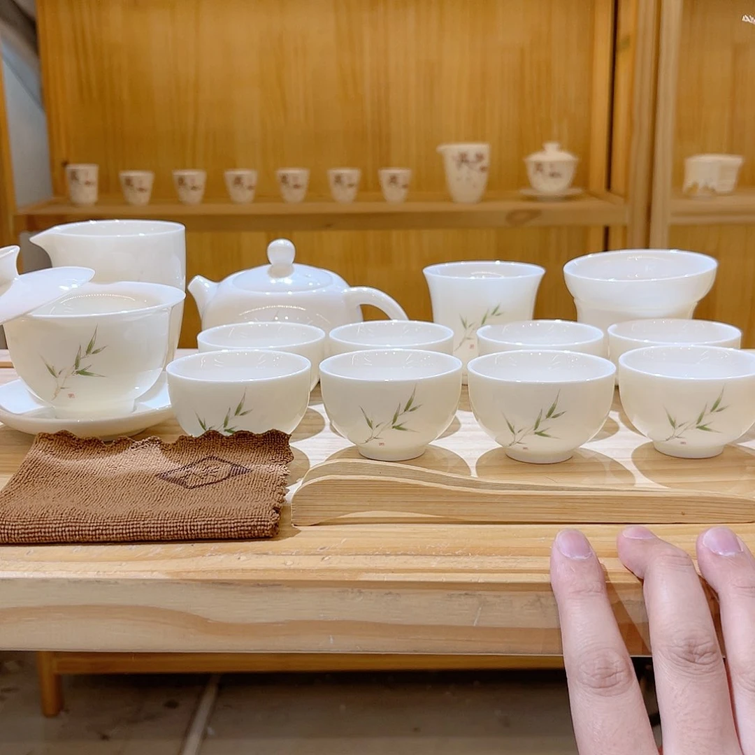 杯玄致羊脂玉瓷茶具套装