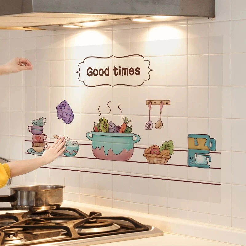 （拍一发二片)45X75cm厨房防油贴花型随机