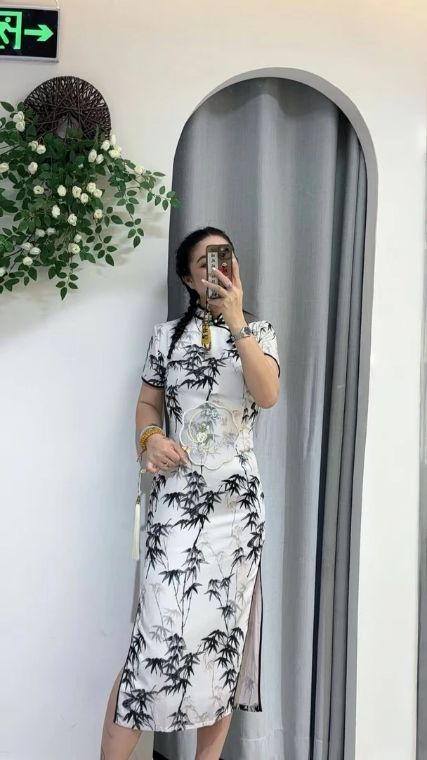 风绝美优雅旗袍连衣裙女