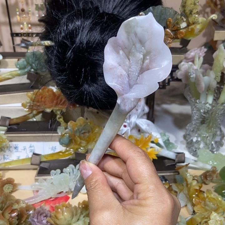 蛇纹石玉未镶嵌发饰