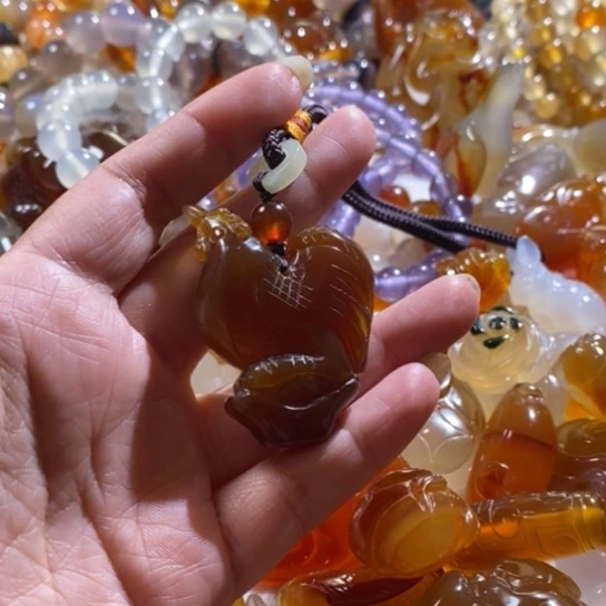 玛瑙/玉髓玛瑙手把件未镶嵌熙*